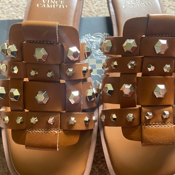 Vince Camuto Tan Studded Women's Sandals - Picture 3 of 7